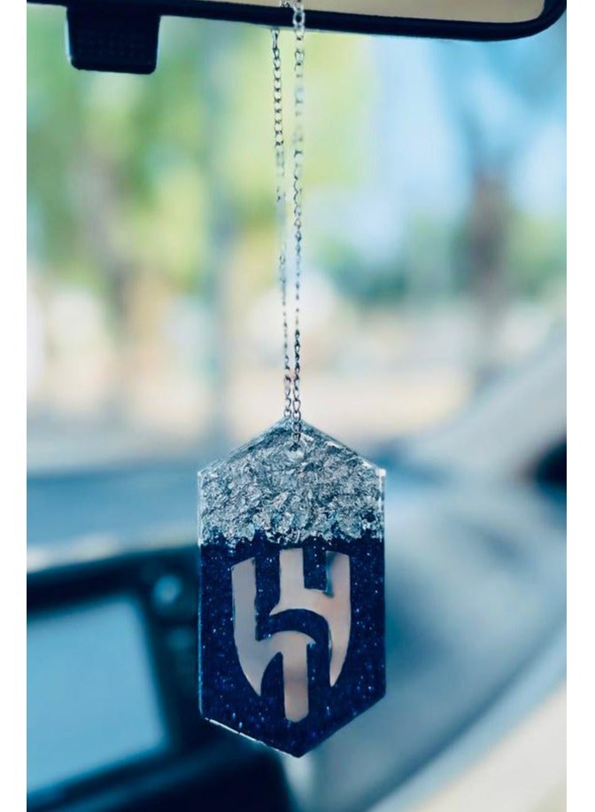 An elegant car pendant in the shape of a shiny diamond, the crescent logo, made of luxurious resin - Image 4