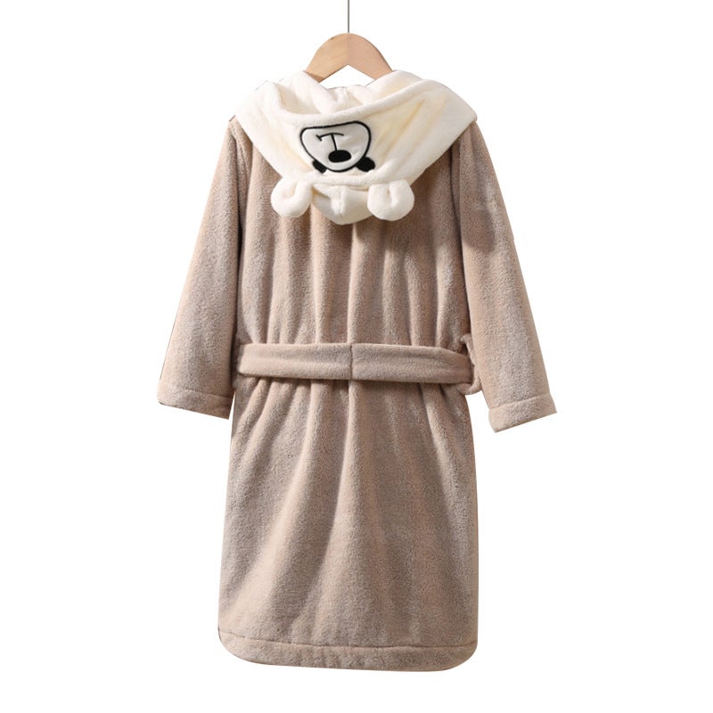 general Kids Winter Coral Fleece Bathrobe with Hood Cartoon Design Boys Girls Sleepwear - Image 5