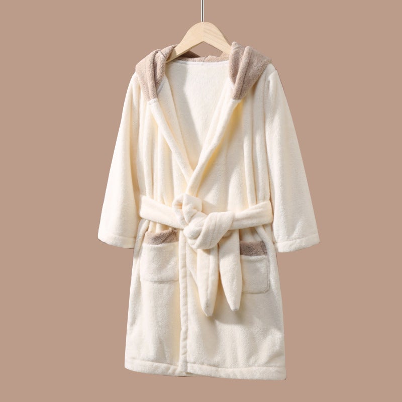 general Kids Winter Coral Fleece Bathrobe with Hood Cartoon Design Boys Girls Sleepwear - Image 3