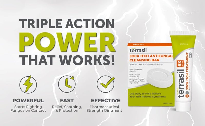 terrasil Jock Itch Antifungal Cream Extra Strength + Antifungal Soap 2-Product Care Kit with Clinically Proven Clotrimazole for Effective Jock Itch Treatment & Relief (.5oz Tube + 75g bar) - Image 3