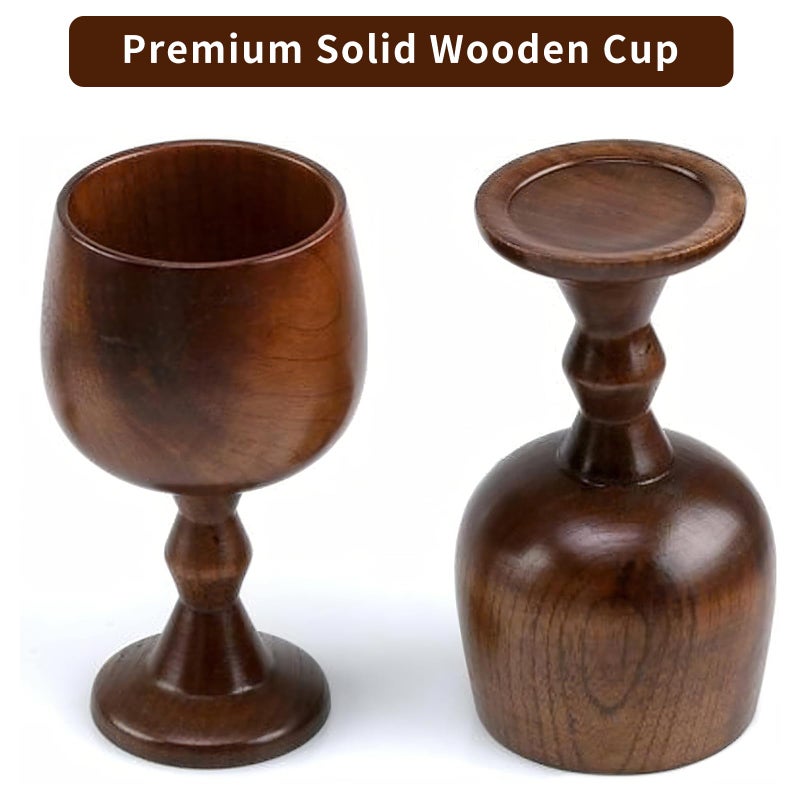 TBWHL Hand-made Jujube Wooden Wine Goblet Drinking Cup, Wooden Goblets for Drinking Wine, Whiskey & Mead - Natural Eco,Premium Solid Wood Cup with Smooth Polished Finish 5oz (150ml) - Image 3