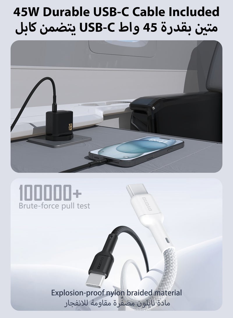 DUDAO 45W GaN Fast Charger Samsung Charger USB-C Power Adapter, Compact Wall Charger, Smart Temperature Control IC, 9-Layer Safety Protection, Type C Charger for iPhone 15, Samsung Galaxy, Huawei, iPad, MacBook, Xiaomi, Laptop - Image 5