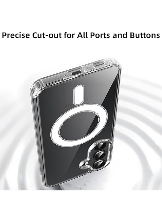Compatible with Case for Samsung Galaxy A17, Compatible with MagSafe, Military Standard Protection, [Anti-Yellowing] Shockproof Magnetic Mobile Phone Case Samsung Galaxy A17 Case - Transparent - Image 4