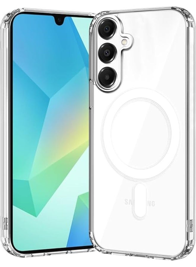 Compatible with Case for Samsung Galaxy A17, Compatible with MagSafe, Military Standard Protection, [Anti-Yellowing] Shockproof Magnetic Mobile Phone Case Samsung Galaxy A17 Case - Transparent - Image 1