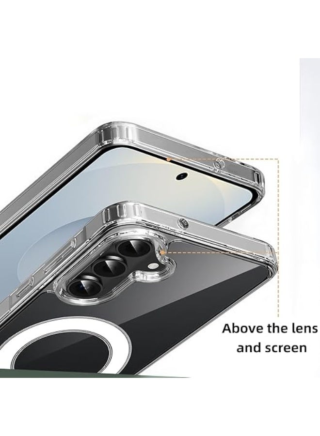 Compatible with Case for Samsung Galaxy A17, Compatible with MagSafe, Military Standard Protection, [Anti-Yellowing] Shockproof Magnetic Mobile Phone Case Samsung Galaxy A17 Case - Transparent - Image 2