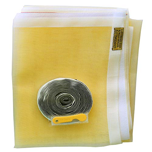 SAI PRASEEDA Fibreglass Mosquito Net for Windows 47 x 59 Inch_120 x 150 Cm_4 x 5 Feet Yellow Color with Adhesive Hook and Loop Stitched to Net SP2 - Image 2