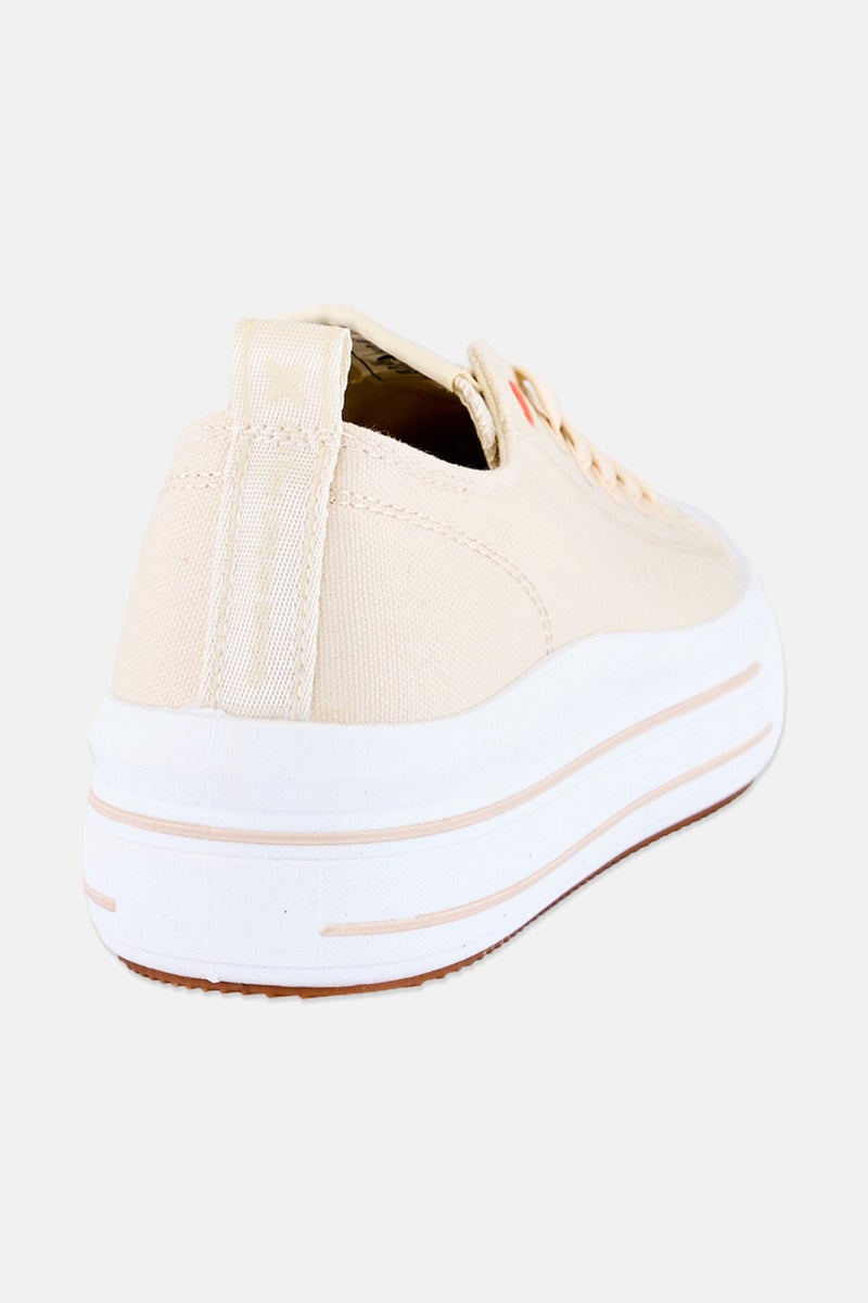 Xti Kids Boy Canvas Lace Up Casual Shoes, Beige - Image 3