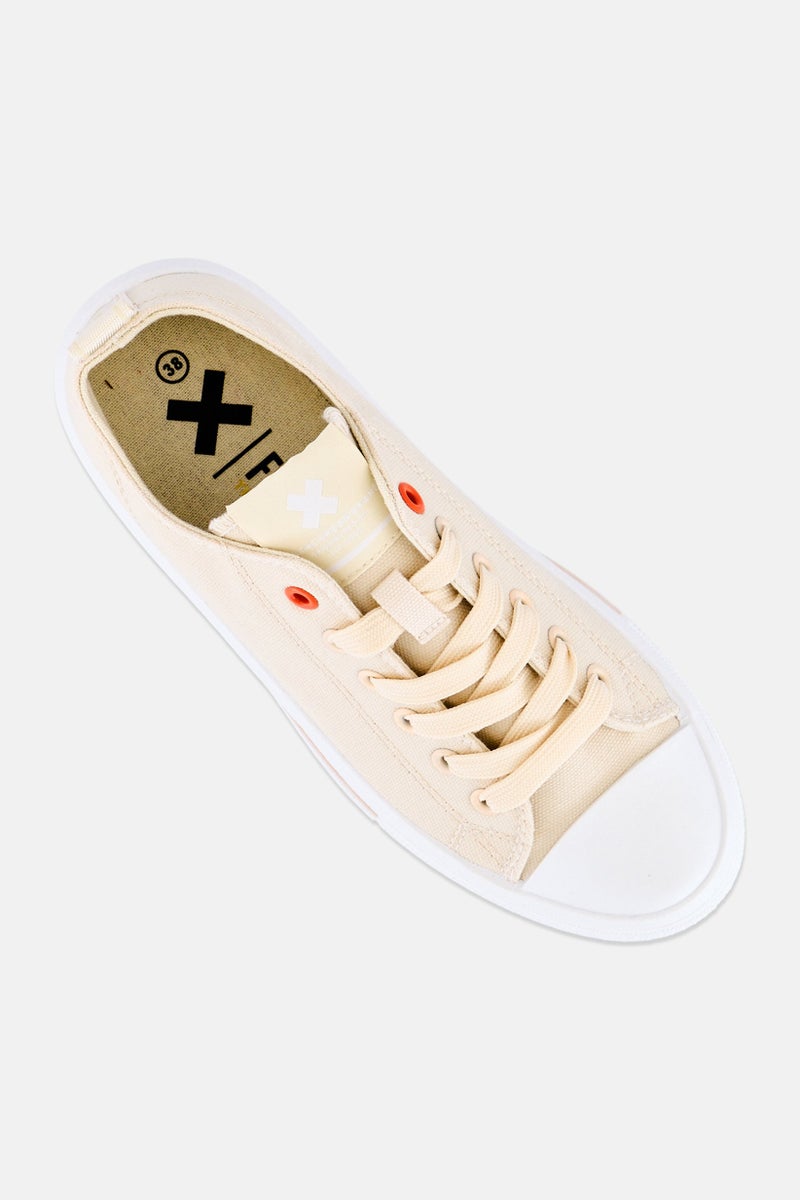 Xti Kids Boy Canvas Lace Up Casual Shoes, Beige - Image 2