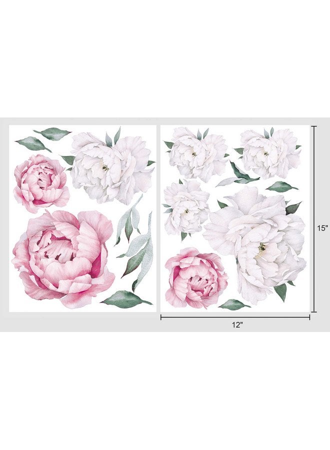 DesignStickers Peony Watercolor Wall Decals (Pink and White Watercolor) - Peony Decor Flowers Wall Decals - Botanical Bedroom Wall Decals Girls - Floral Peonies Pink Wall Stickers Bedroom Nursery with Test Sample - Image 5