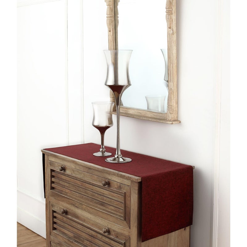 Solino Home Linen Table Runner 144 Inches Long - 100% Pure Linen Red Garnet Table Runner 14 x 144 Inch - Machine Washable Dining Table Runner for Fall  Thanksgiving  Christmas - Athena - Image 4