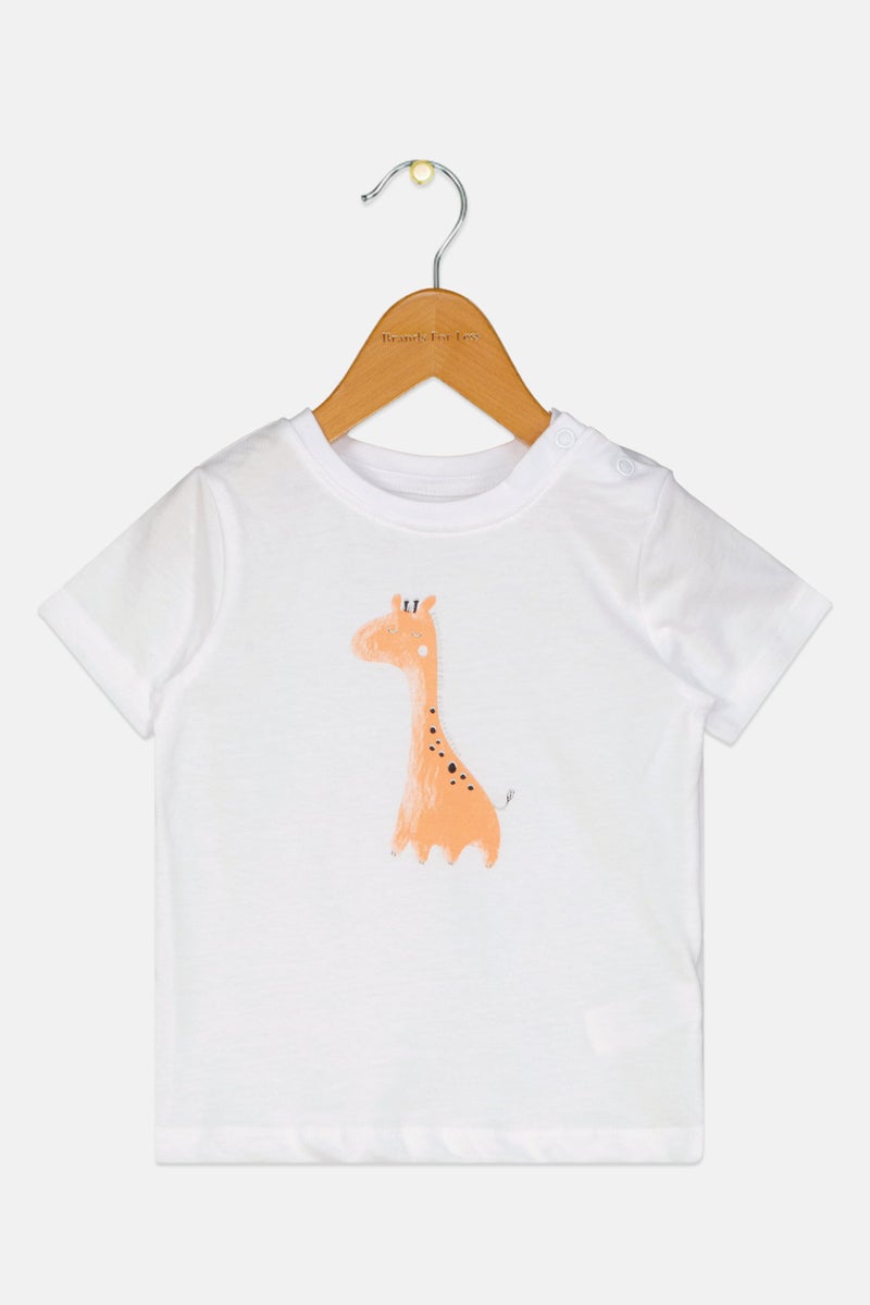 Sinsay Toddlers Boy Round Neck Short Sleeve Top, White - Image 1