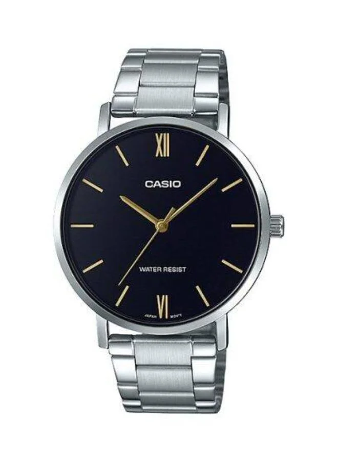 CASIO Men's Analog Display Watch With Silver Stainless Steel Strap - MTP-VT01D-1BUDF
