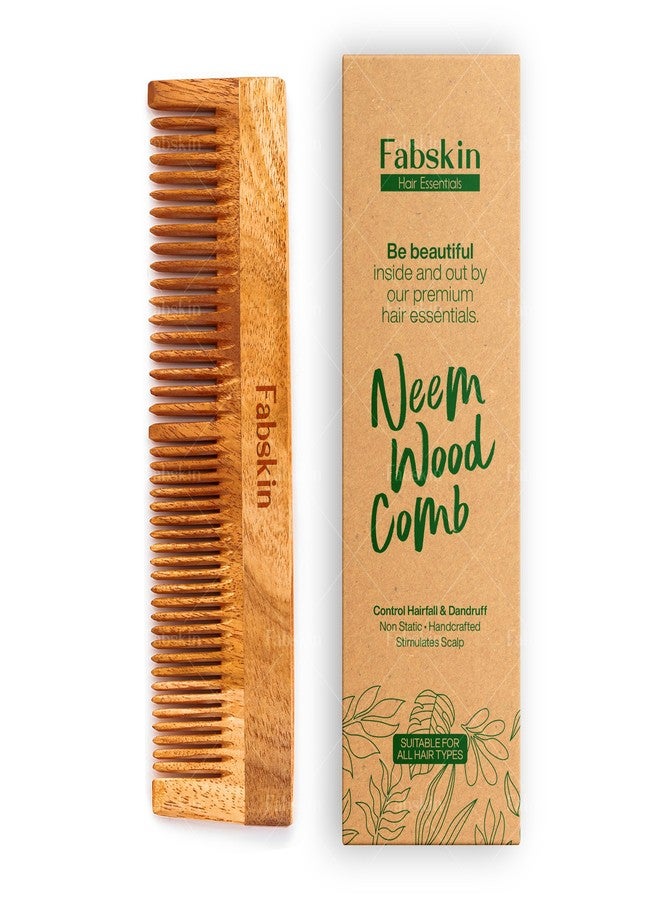 Fabskin Neem Wooden Comb For Men & Women | Graduated Comb | Detangling, Frizz Control, Shine & Styling | For All Hair Types - Image 1