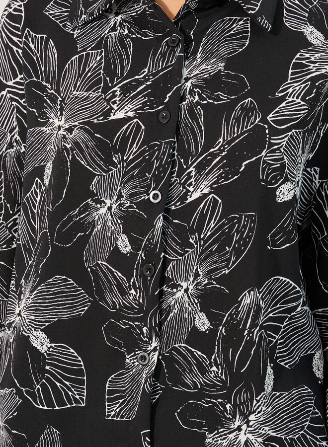 Styli Styli Floral Print Oversized Shirt and Wide Leg Pants Co-Ords  - Image 3