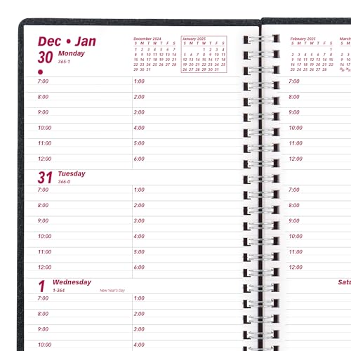 Brownline® 2025 DuraFlex Weekly Planner, Appointment Book, 12 Months, January to December, Twin-Wire Binding, 8" x 5", Black (CB75V.BLK-25) - Image 5