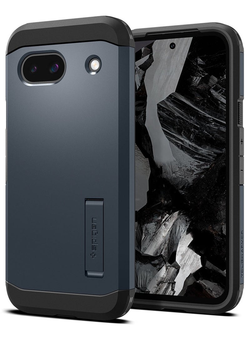 Spigen Tough Armor Google Pixel 8a Case Cover with Extreme Impact Foam & Kickstand - Metal Slate - Image 1