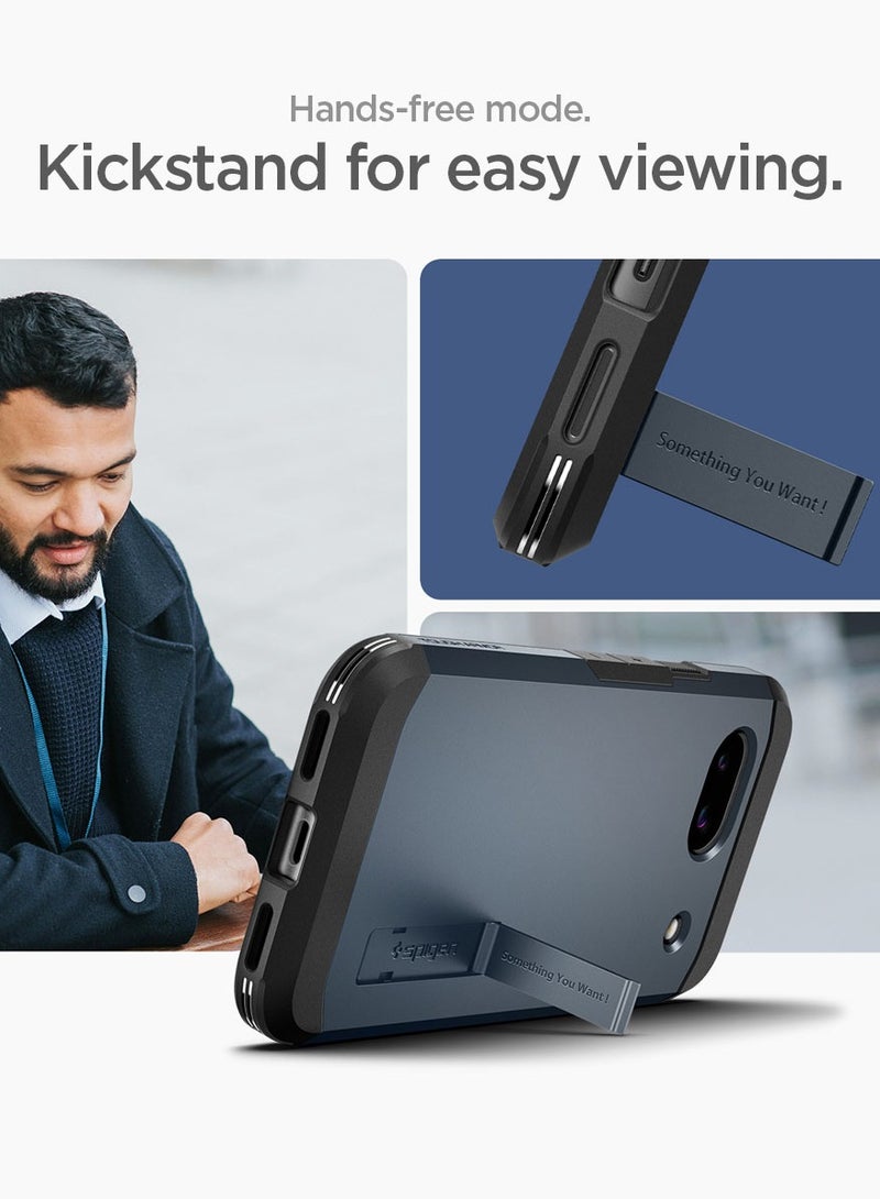 Spigen Tough Armor Google Pixel 8a Case Cover with Extreme Impact Foam & Kickstand - Metal Slate - Image 5