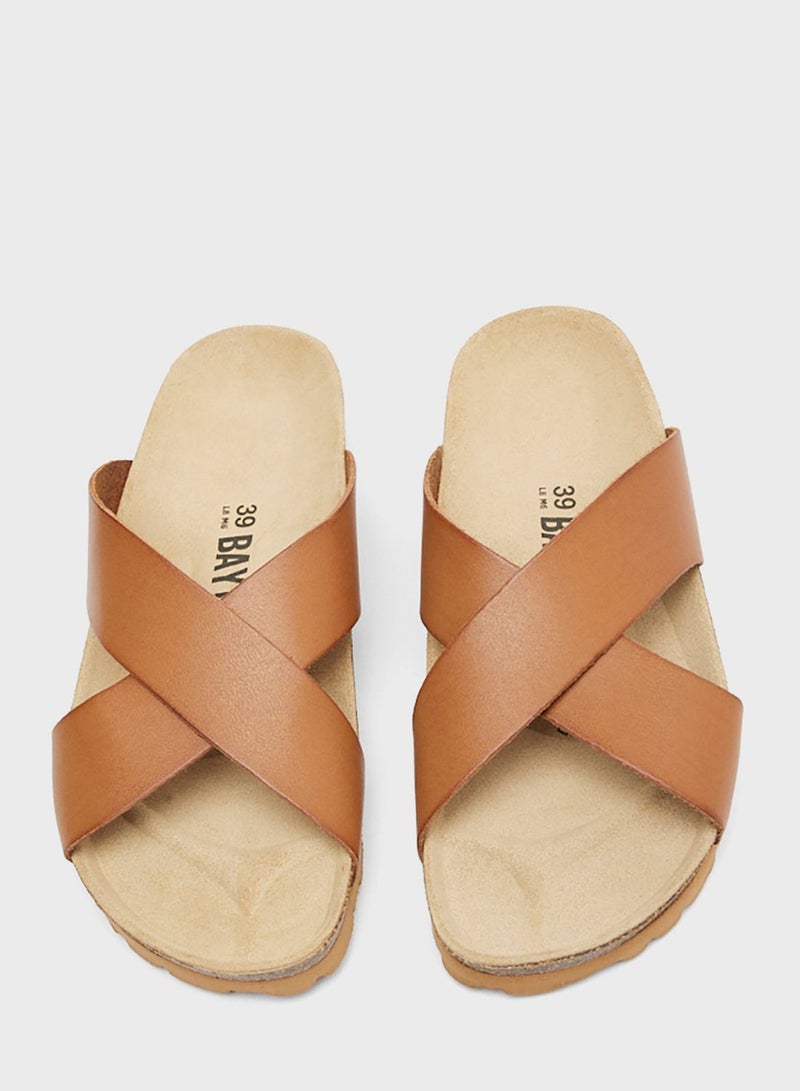 BAYTON Gomera Criss-Cross Leather Strap Sandals - Image 2