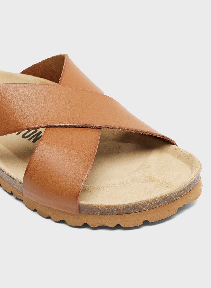 BAYTON Gomera Criss-Cross Leather Strap Sandals - Image 4