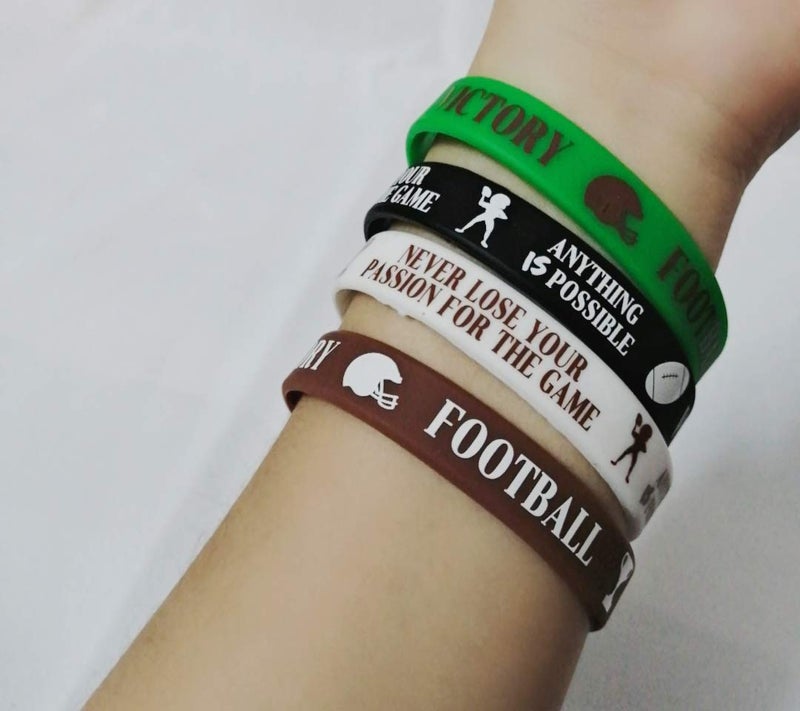 CupaPlay 36 PCS Football Motivational Rubber Bracelets - Super Bowl Sports/Football Birthday Party Favors Supplies Decorations Gifts Prize Silicone Wristbands - Image 5
