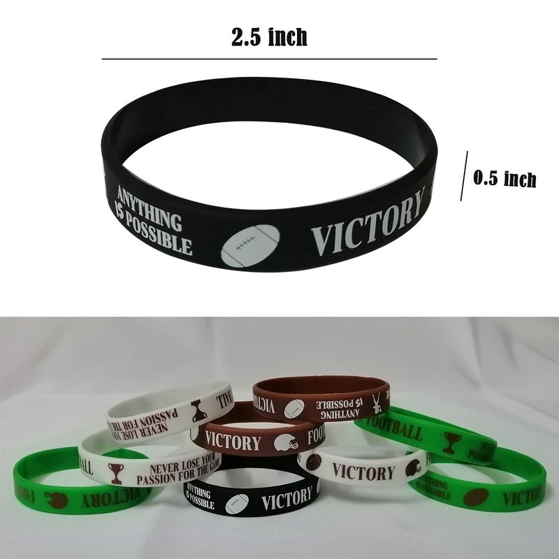 CupaPlay 36 PCS Football Motivational Rubber Bracelets - Super Bowl Sports/Football Birthday Party Favors Supplies Decorations Gifts Prize Silicone Wristbands - Image 3