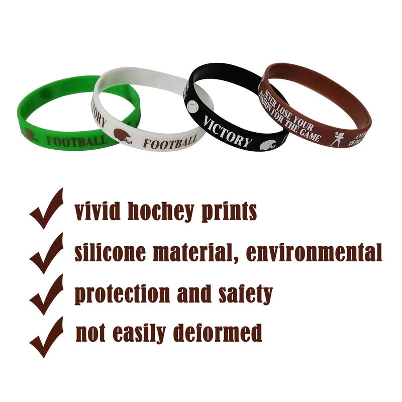 CupaPlay 36 PCS Football Motivational Rubber Bracelets - Super Bowl Sports/Football Birthday Party Favors Supplies Decorations Gifts Prize Silicone Wristbands - Image 2