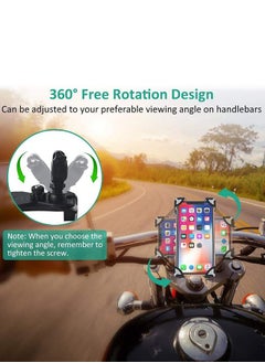 LENND 360 Degree Rotation Anti-Shake Bicycle Phone Holder, Universal Motorcycle Mobile Phone Holder Mount Clamp Compatible with iPhone and Samsung  - Image 4
