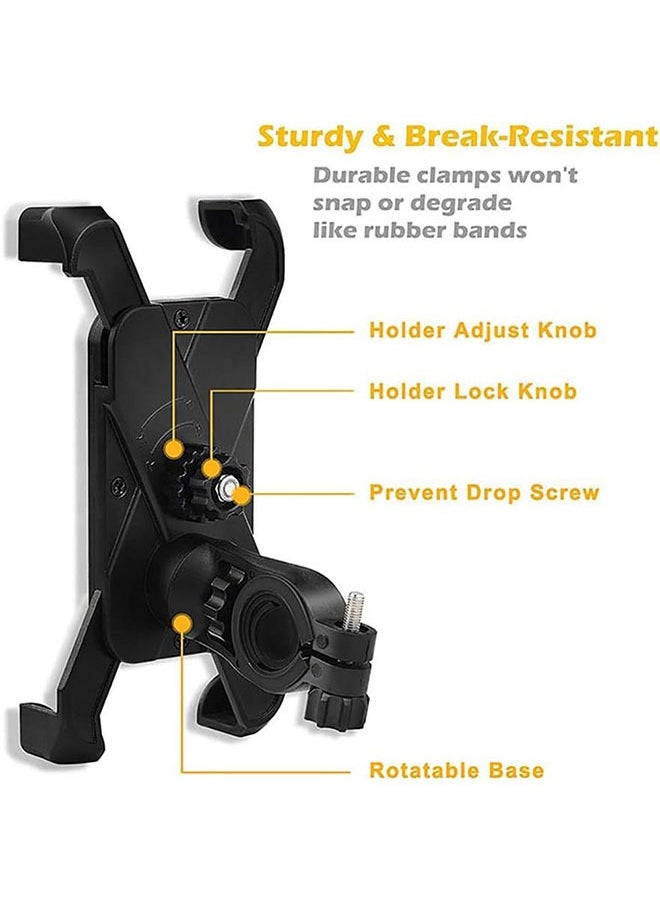 LENND - 360 Degree Rotation Anti-Shake Bicycle Phone Holder, Universal Motorcycle Mobile Phone Holder Mount Clamp Compatible with iPhone and Samsung - Image 1