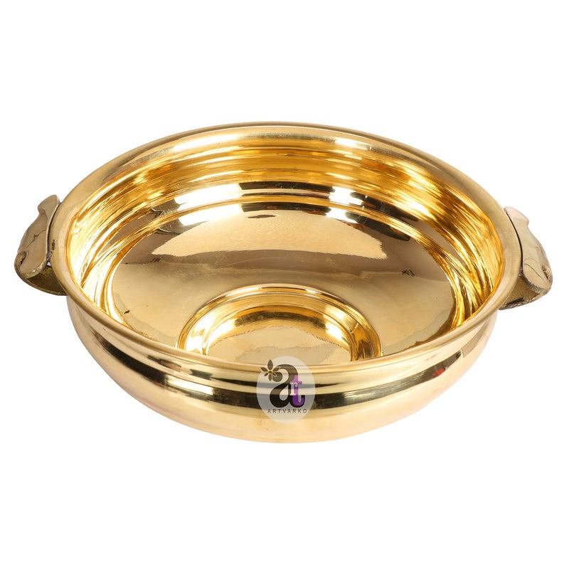 Artvarko Brass Decorative Urli for Flowers and Candles Traditional Floating Pot Home Decor Showpiece for Diwali Gift (8 inch Dia) - Image 5