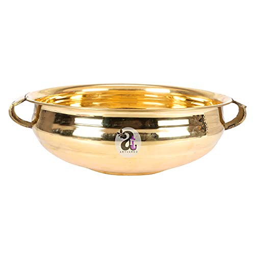 Artvarko Brass Decorative Urli for Flowers and Candles Traditional Floating Pot Home Decor Showpiece for Diwali Gift (8 inch Dia) - Image 2