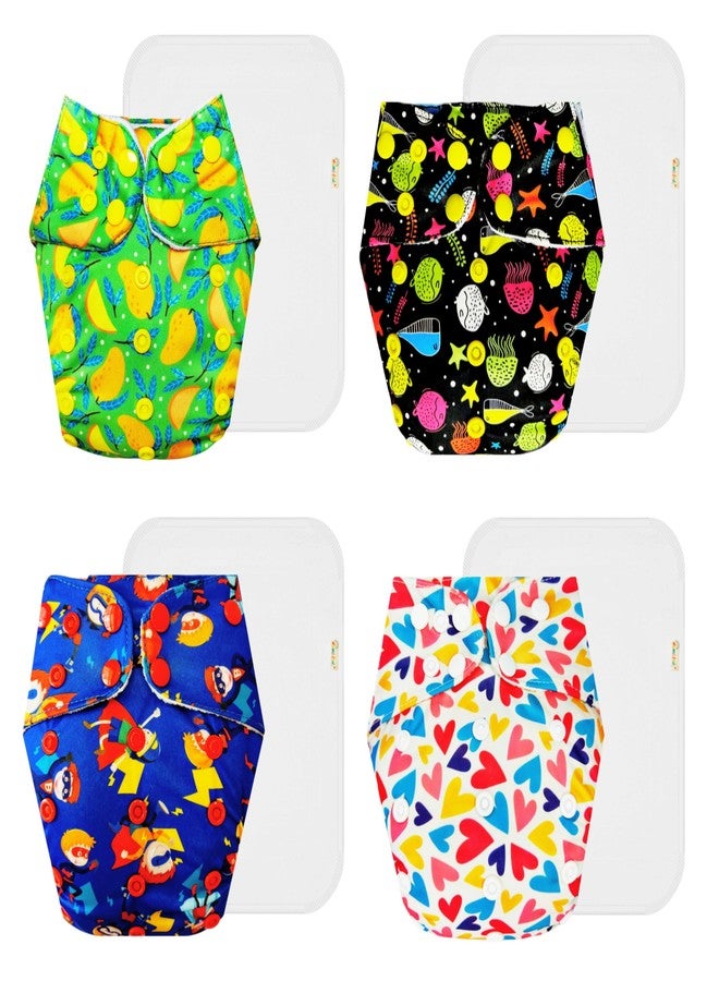 حفاضات دمبلدو القماشية الممتازة مع حشوة قطنية (عبوة من 4) | ملائمة ومريحة | تسمح بمرور الهواء | سهلة التنظيف | مصممة من قبل الأمهات | من 3 أشهر إلى 3 سنوات | للجنسين - Image 1