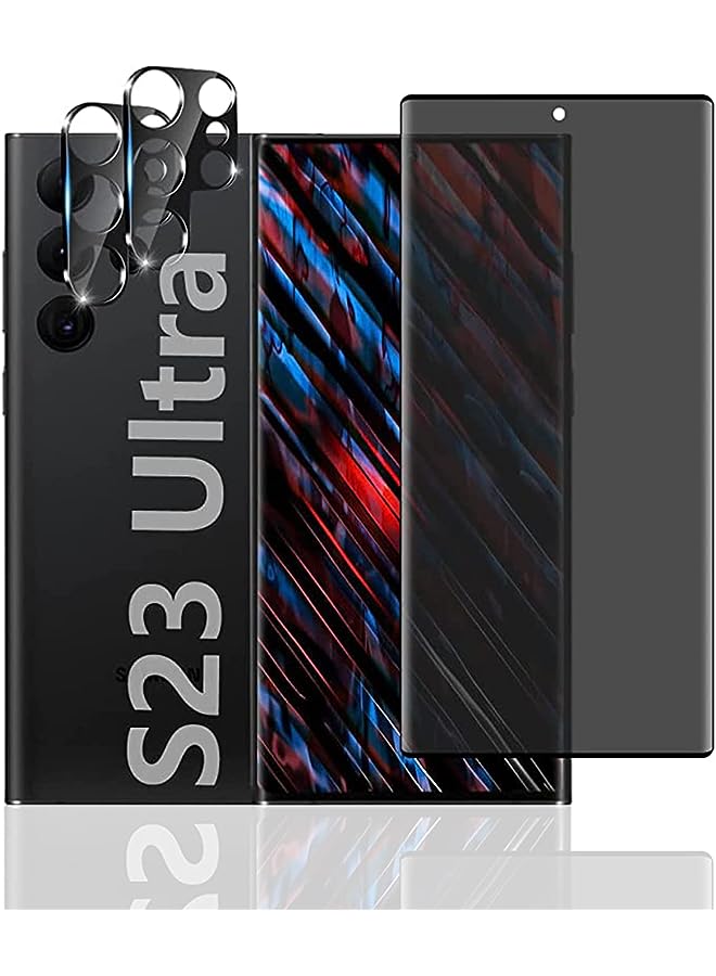 IAF Zurligi for Samsung Galaxy S23 Ultra Privacy Screen Protector Accessories 2 Pack Film Privacy Screen for Samsung S23 Ultra 5G with 2 Pack Tempered Glass Camera Lens Protector