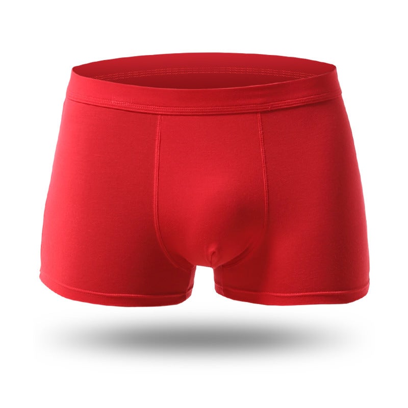 Mens Plus Size Loose Boxer BriefsNarrow side belt Red Narrow side belt Red