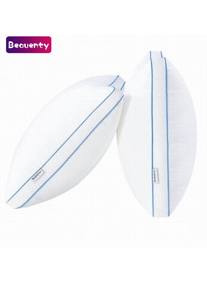 Beauenty Pillows StandardSize Set of 2, Bed Pillows for Sleeping, Fluffy Pillows for Bed with Down Alternative, Machine Washable, Light Blue - Image 1
