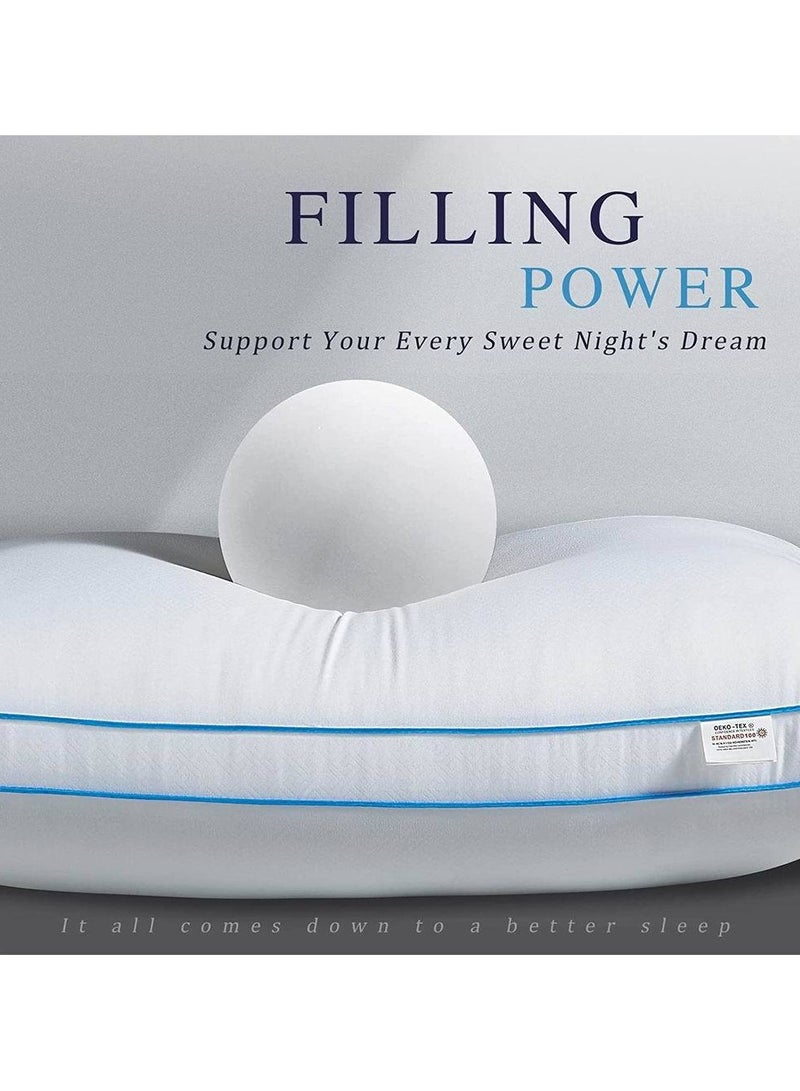 Beauenty Pillows StandardSize Set of 2, Bed Pillows for Sleeping, Fluffy Pillows for Bed with Down Alternative, Machine Washable, Light Blue - Image 3