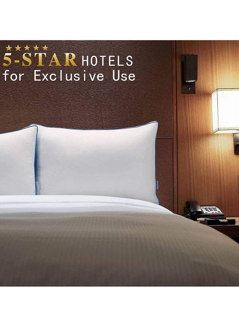 Beauenty Pillows StandardSize Set of 2, Bed Pillows for Sleeping, Fluffy Pillows for Bed with Down Alternative, Machine Washable, Light Blue - Image 5