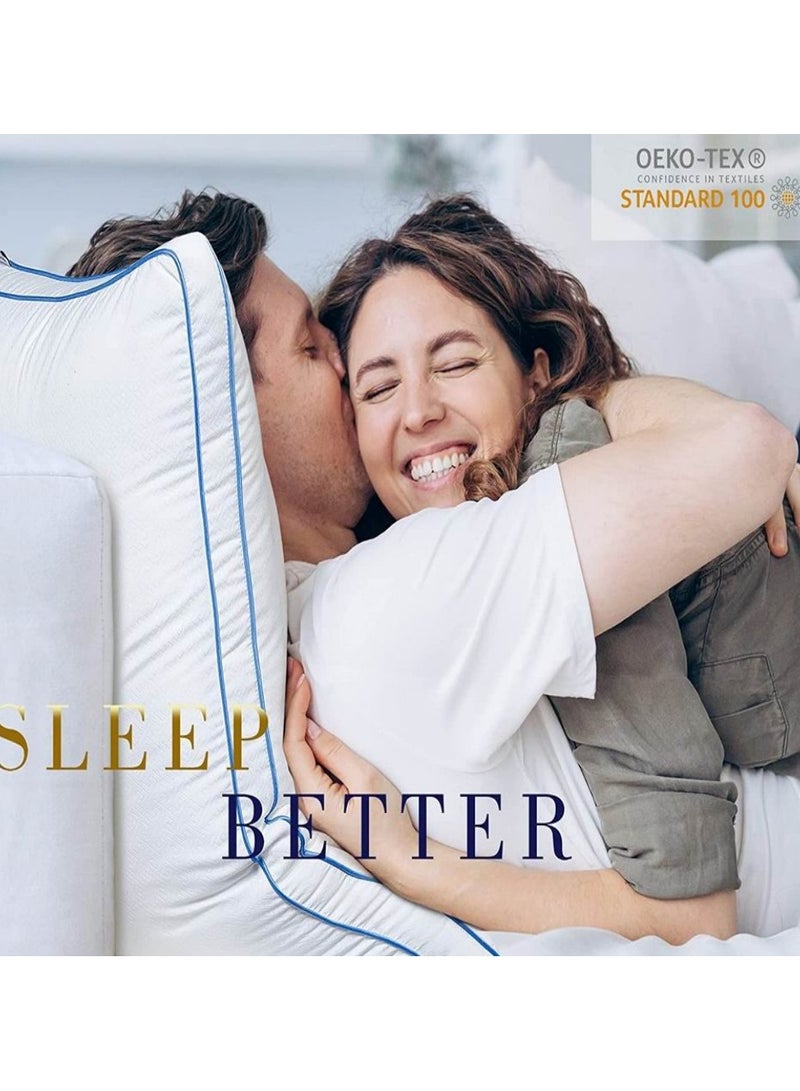 Beauenty Pillows StandardSize Set of 2, Bed Pillows for Sleeping, Fluffy Pillows for Bed with Down Alternative, Machine Washable, Light Blue - Image 4