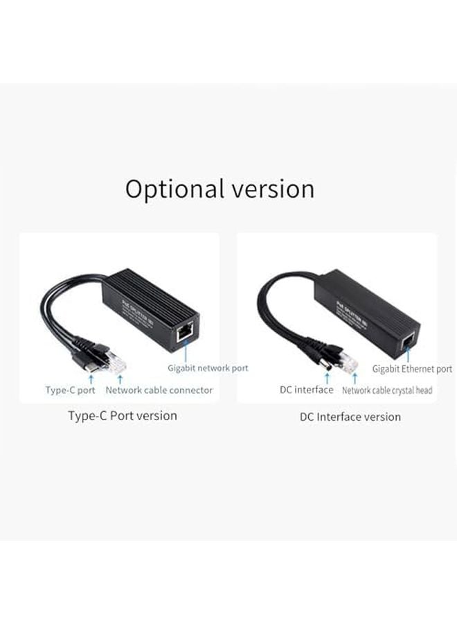 محول مقسم إيثرنت جيجابت أسود 5 فولت 5 أمبير مخرج للكاميرا نقطة وصول هاتف VoIP - Image 5