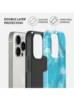 BURGA iPhone 14 Pro Max Case, 2 Piece Hard Shell + TPU Silicone Interior, Shock Absorption, All Port Accessible, Raised Bezel For Screen & Camera Protection, Never Fading HQ Print,Ocean Waves  - Image 2