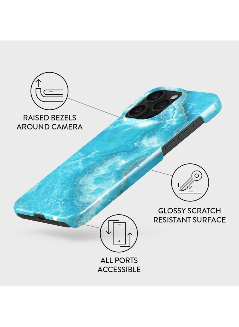BURGA iPhone 14 Pro Max Case, 2 Piece Hard Shell + TPU Silicone Interior, Shock Absorption, All Port Accessible, Raised Bezel For Screen & Camera Protection, Never Fading HQ Print,Ocean Waves