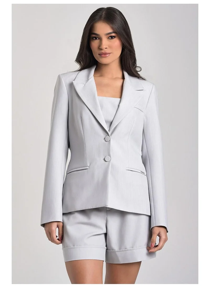 Double-Breasted Natural Blazer