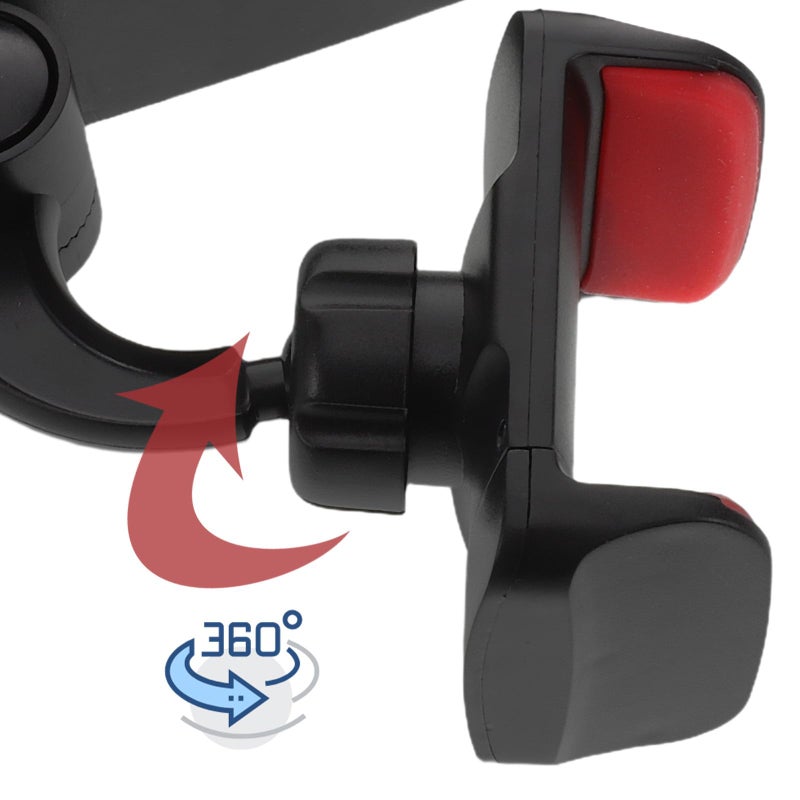Red Universal Car Phone Holder Sun Visor Mount Clip 360 Rotating For Navigation Live Streaming - Image 4
