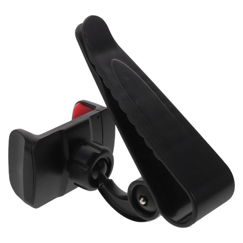 Red Universal Car Phone Holder Sun Visor Mount Clip 360 Rotating For Navigation Live Streaming - Image 2