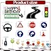KEEPARTY 19Pcs Driver License Cake Topper New Driver Cake Decorations 16th 17th Birthday Cakes for Celebrating New Drivers for Birthday and Road Signs Theme Party Supplies - Image 4
