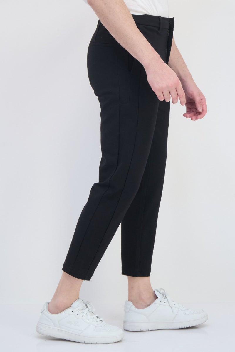 Selected Homme Men Regular Fit Solid Dress Pants Black  - Image 2