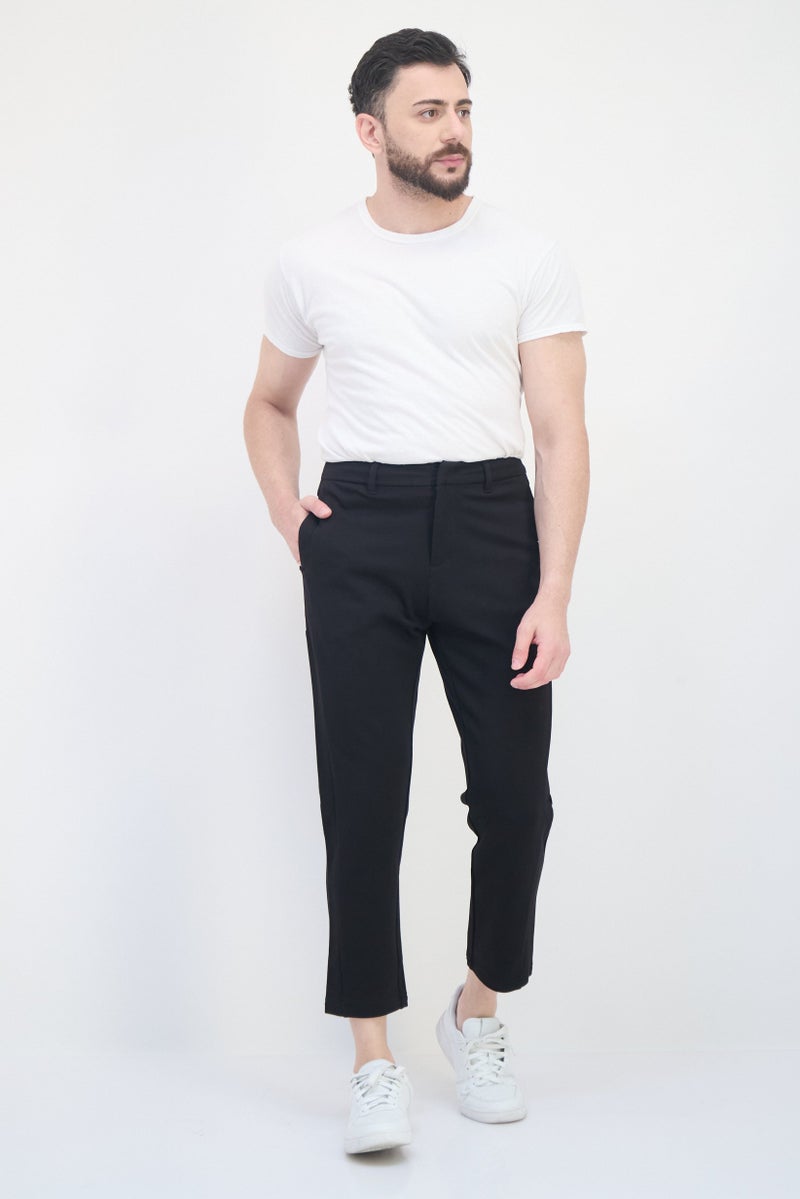 Selected Homme Men Regular Fit Solid Dress Pants Black  - Image 4