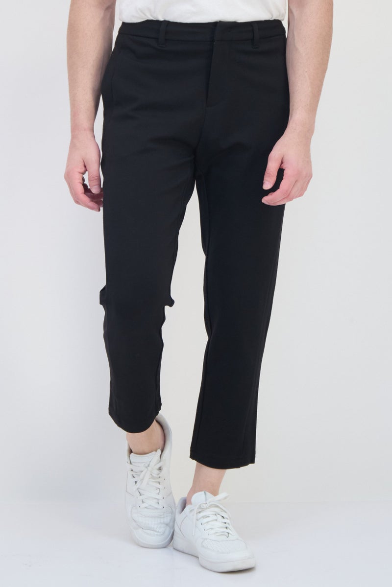 Selected Homme Men Regular Fit Solid Dress Pants Black  - Image 1