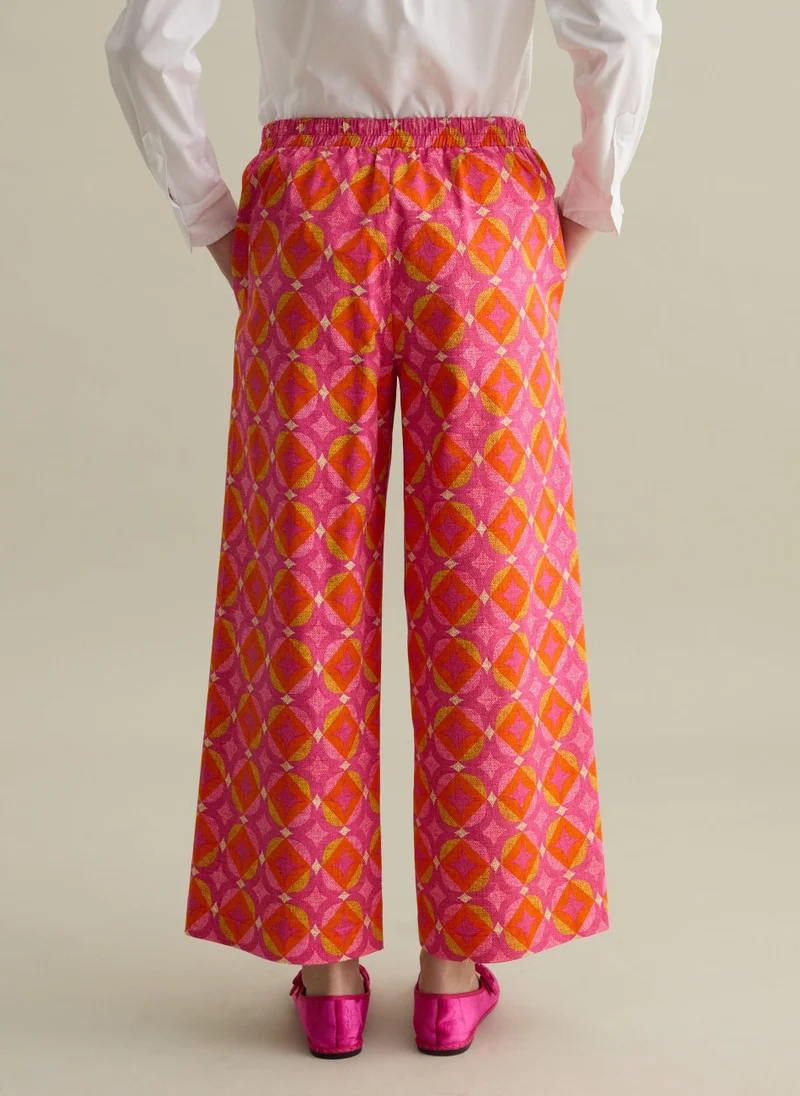 Ovs Wide-Leg Trousers With All-Over Print