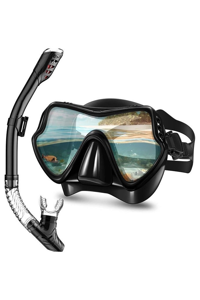 0 تي أوه وان تيك قناع الغوص، قناع الغوص، مضاد الضباب مضاد التسرب 180 درجة بانورامي قناع الغوص فائق الشفاف، قناع الغوص الحر والجاف سنوركل، ناعم ومريح -مجموعة القناع للبالغين الشباب - Image 1