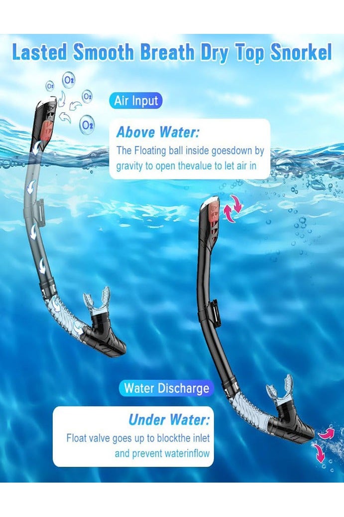 0 تي أوه وان تيك قناع الغوص، قناع الغوص، مضاد الضباب مضاد التسرب 180 درجة بانورامي قناع الغوص فائق الشفاف، قناع الغوص الحر والجاف سنوركل، ناعم ومريح -مجموعة القناع للبالغين الشباب - Image 2